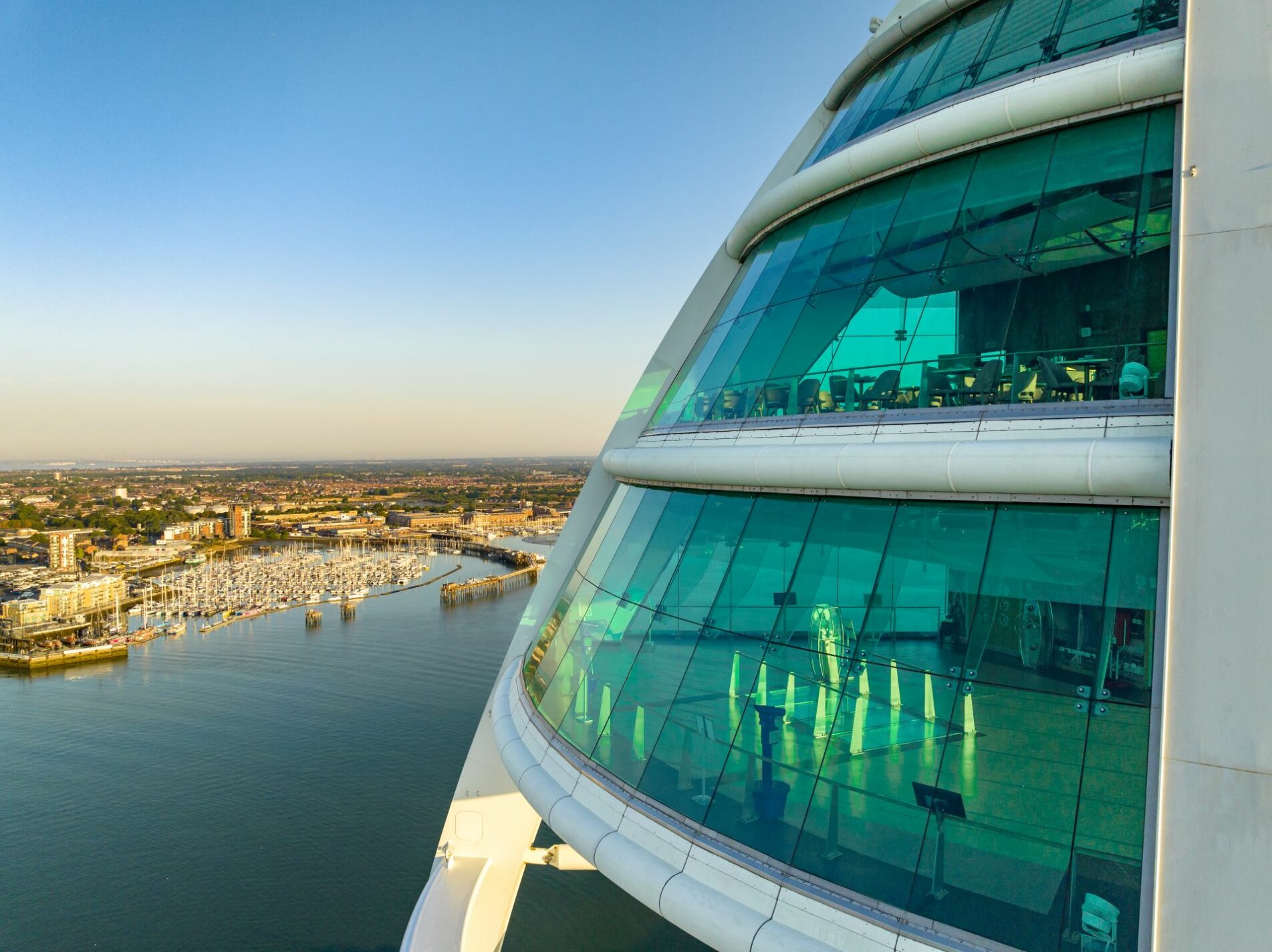 Close up of view decks at Spinnaker Tower