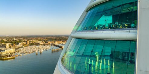 Close up of view decks at Spinnaker Tower