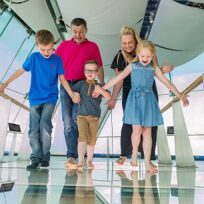 Family Walking on the Sky Walk at Spinnaker Tower Portsmouth