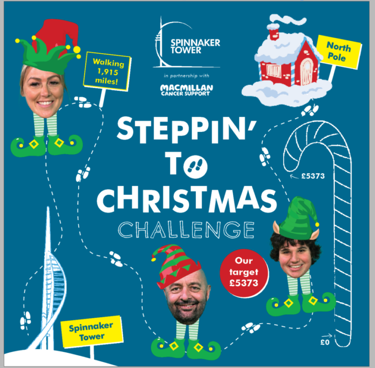 Steppin' to Christmas charity fundraiser by Spinnaker Tower for Macmillan Cancer Charity