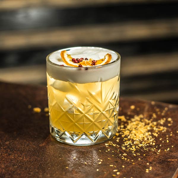 A Whiskey Sour cocktail at Sky Bar Spinnaker Tower Portsmouth