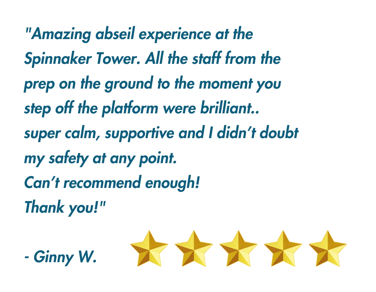 5 star review from Ginny W