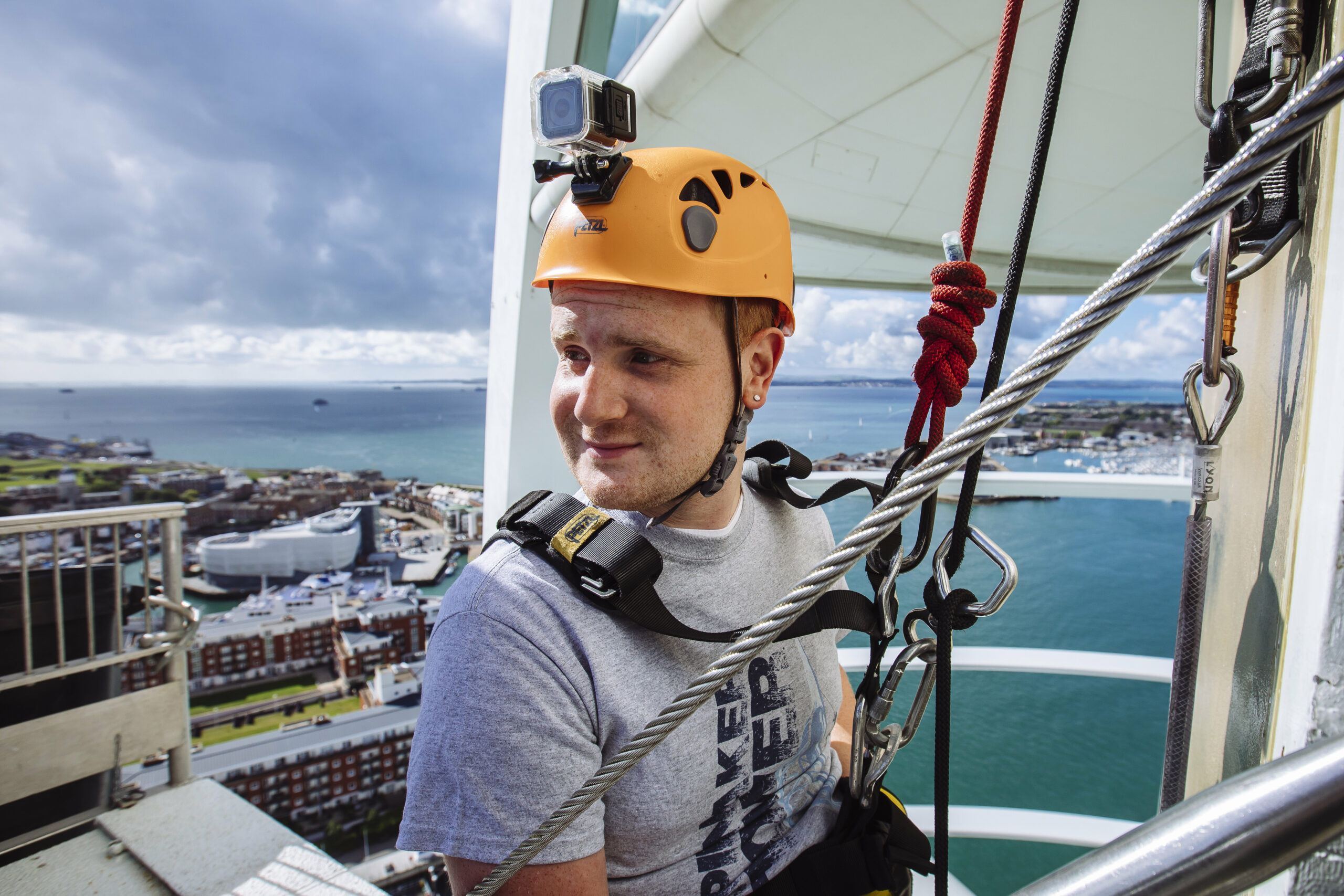 Man abseiling Spinnaker Tower Portsmouth